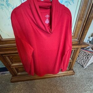 St John’s red cowl neck sweater xl